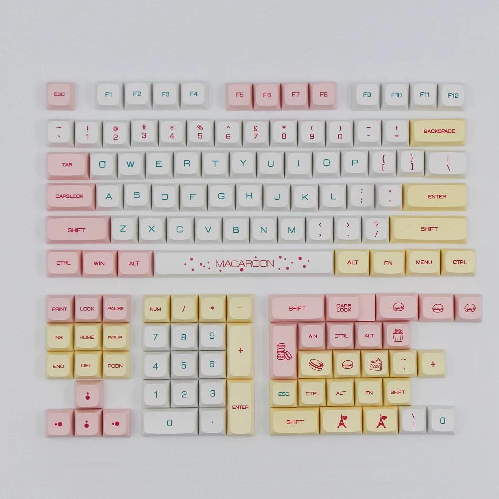 129 Key PBT Keycap DYE-SUB XDA Profile Macaron Keycap Theme  Personalized Minimalist Keycap For Mechanical Keyboard MX Switch