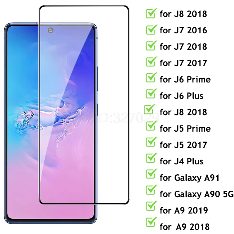 Полностью закаленное стекло для Samsung Galaxy A9 2019 A8 J8 J7 J6 J4 J3 Pro 2018 J2 Core 2020 J5 Prime Plus A9S A91 S10