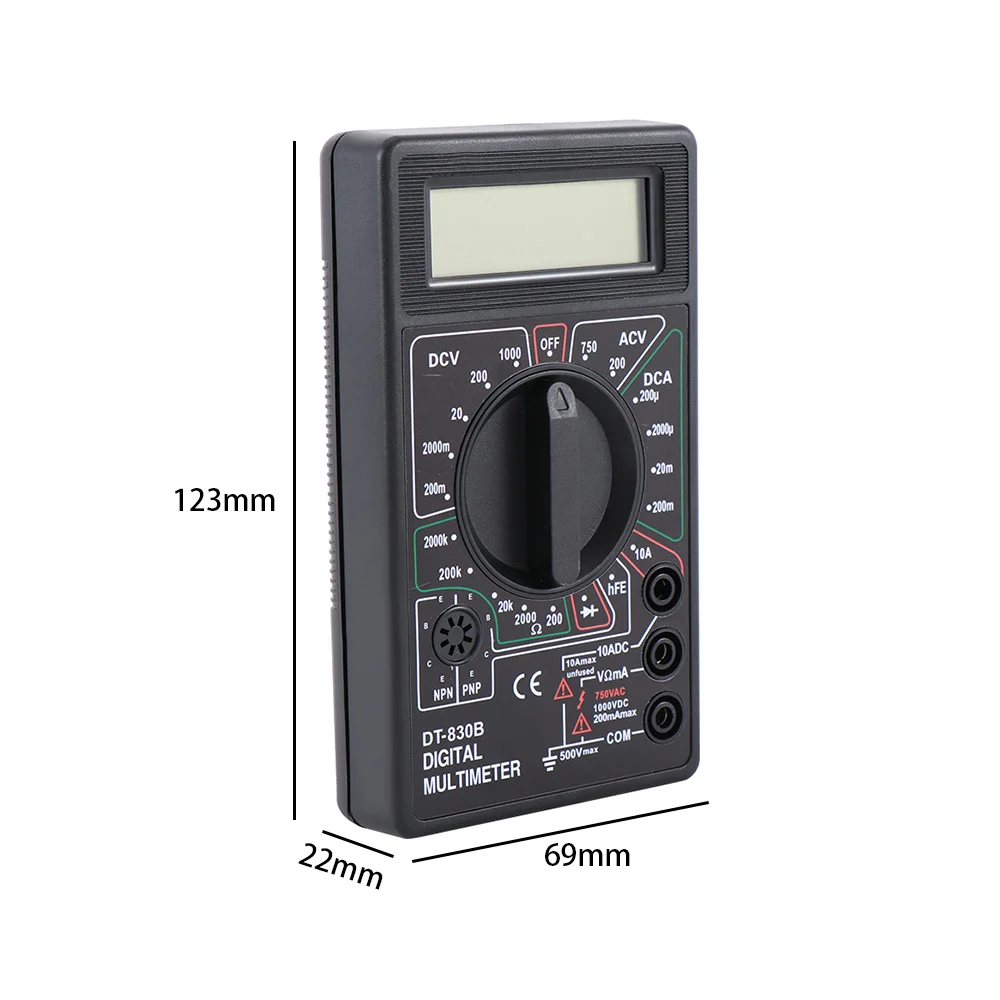 DT-830B Цифровой вольтметр, амперметр, Омметр мультиметр портативный тестер DT830B AC DC 750/1000 В Ампер Вольт Ом домашний тестер
