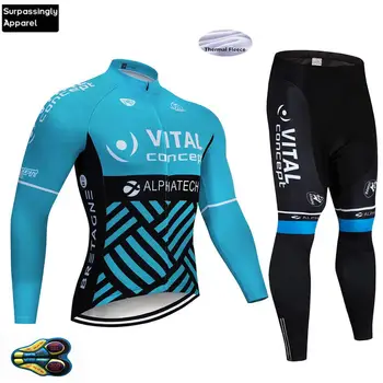 

2019 Pro Team VITAL Bicycle Clothing Cycling Jersey Set Thermal Fleece Winter Bike Wear Maillot Ropa Ciclismo Invierno Hombre