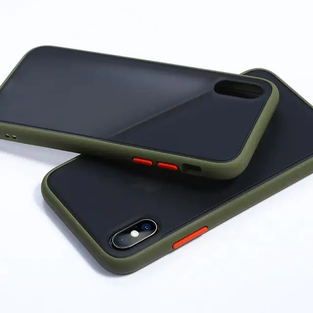 Красочное прозрачное матовое стекло с эффектом антиотпечатки чехол для iPhone 11 Pro Max X XS XR XS Max 8 7 6 6S Plus защитная задняя крышка - Цвет: Армейский зеленый