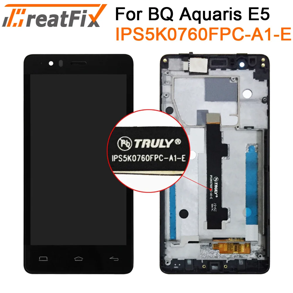 Для BQ Aquaris E5s e5 4g ЖК-дисплей сенсорный экран дигитайзер полная сборка протестирован для e5 hd e5 fhd ЖК-дисплей с рамкой - Цвет: E5 FHD 0760 Frame
