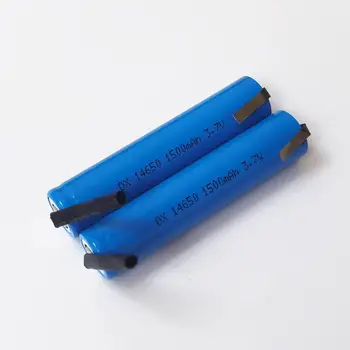 

2PCS 3.7V 14650 li-ion rechargeable battery 1500mah lithium ion li-ion cell with welding tab pins flat top