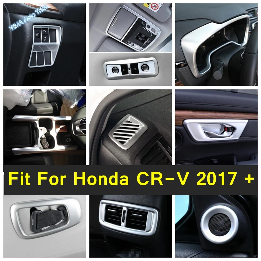 

Interior Refit Accessories AC / Water Cup Holder / Reading Lights / Safety Seat Belt Cover Trim Matte For Honda CR-V 2017 - 2020