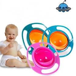 Universal Gyro Bowl Practical Design Children Rotary Balance Novelty Bowl 360 Rotate Spill-Proof Solid Baby Feeding Dishes