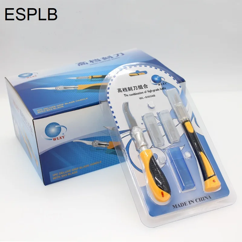 ESPLB Engraving Knife Combination Carving with 13pcs Blades + 2pcs Non-Slip Metal Handle for Wood Paper Cutter Craft DIY | Инструменты