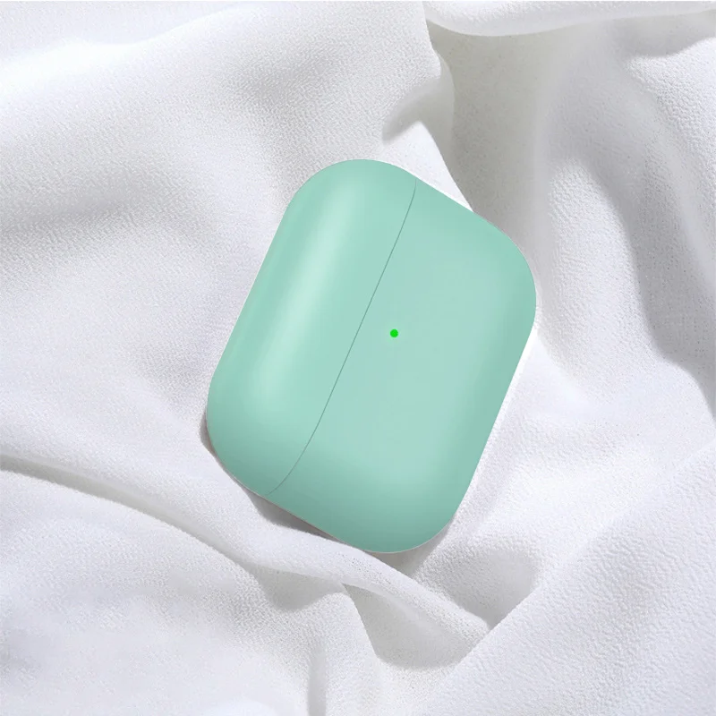 light green Жидкий силиконовый чехол для Apple Airpods Pro, тонкий чехол, разноцветный защитный чехол для Airpods 3, Прямая поставка - Цвет: light green
