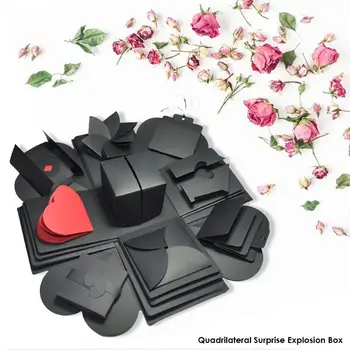 

Handmade Surprise Quadrilateral Explosion Box Hexagonal DIY Photo Scrapbook Anniversary Birthday Gifts Photo Customization