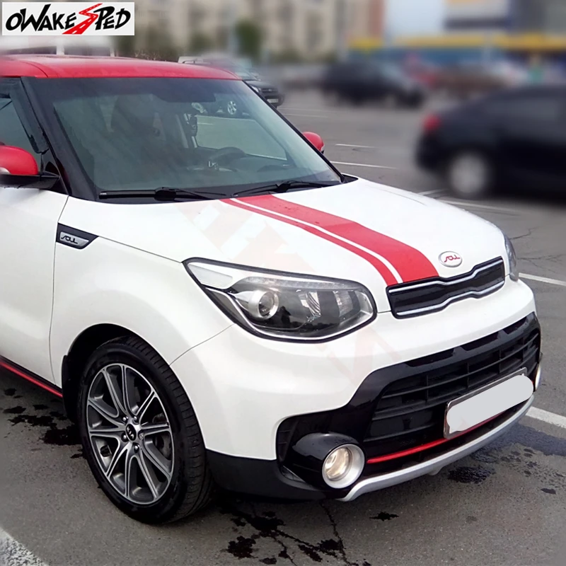  Car Sticker Bonnet Stripes Sticker Hood Engine Cover Decal Sport Styling Auto Body Decor Sticker Vi