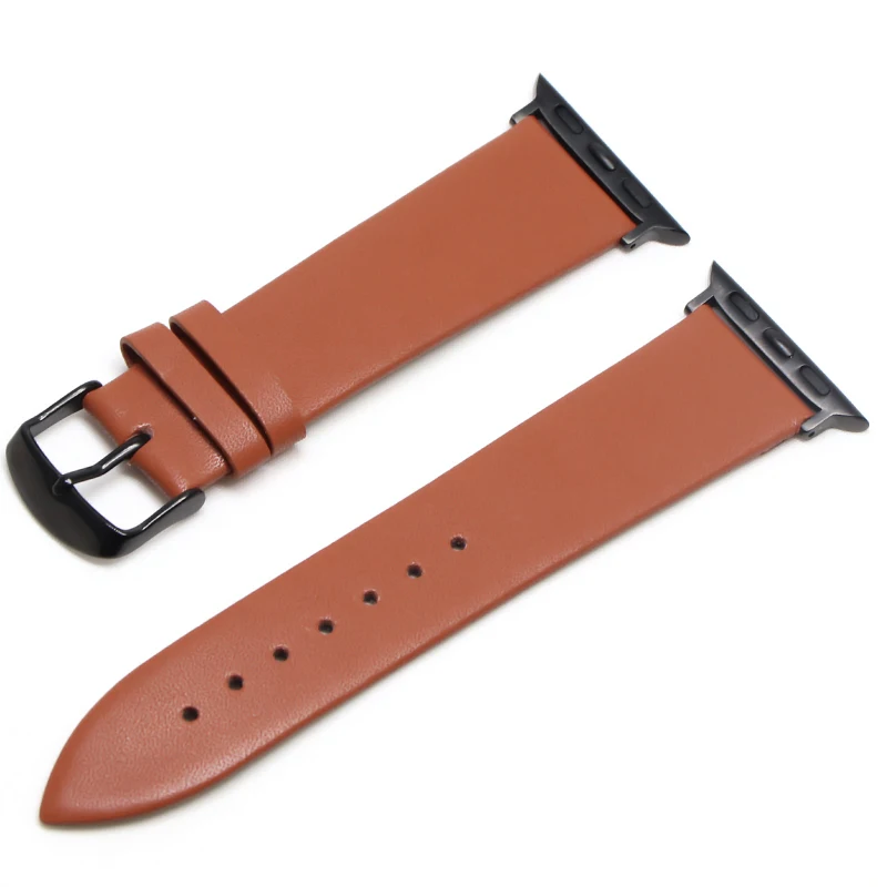 3 цвета Лидер продаж кожаный ремешок для наручных часов Apple Watch, версии 5/3/2/1 Спортивный Браслет, 42 мм, 38 мм, ремешок для наручных часов iwatch, 4 полосы - Цвет ремешка: Light brown-BK