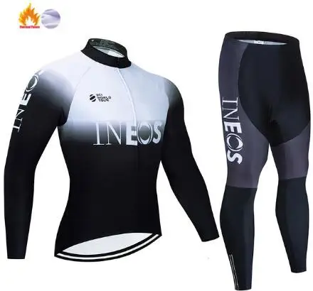 Ineos теплая Зимняя Термальная шерстяная одежда для велоспорта 9Dman Джерси костюм для велоспорта открытый MTB нагрудник одежда брюки набор