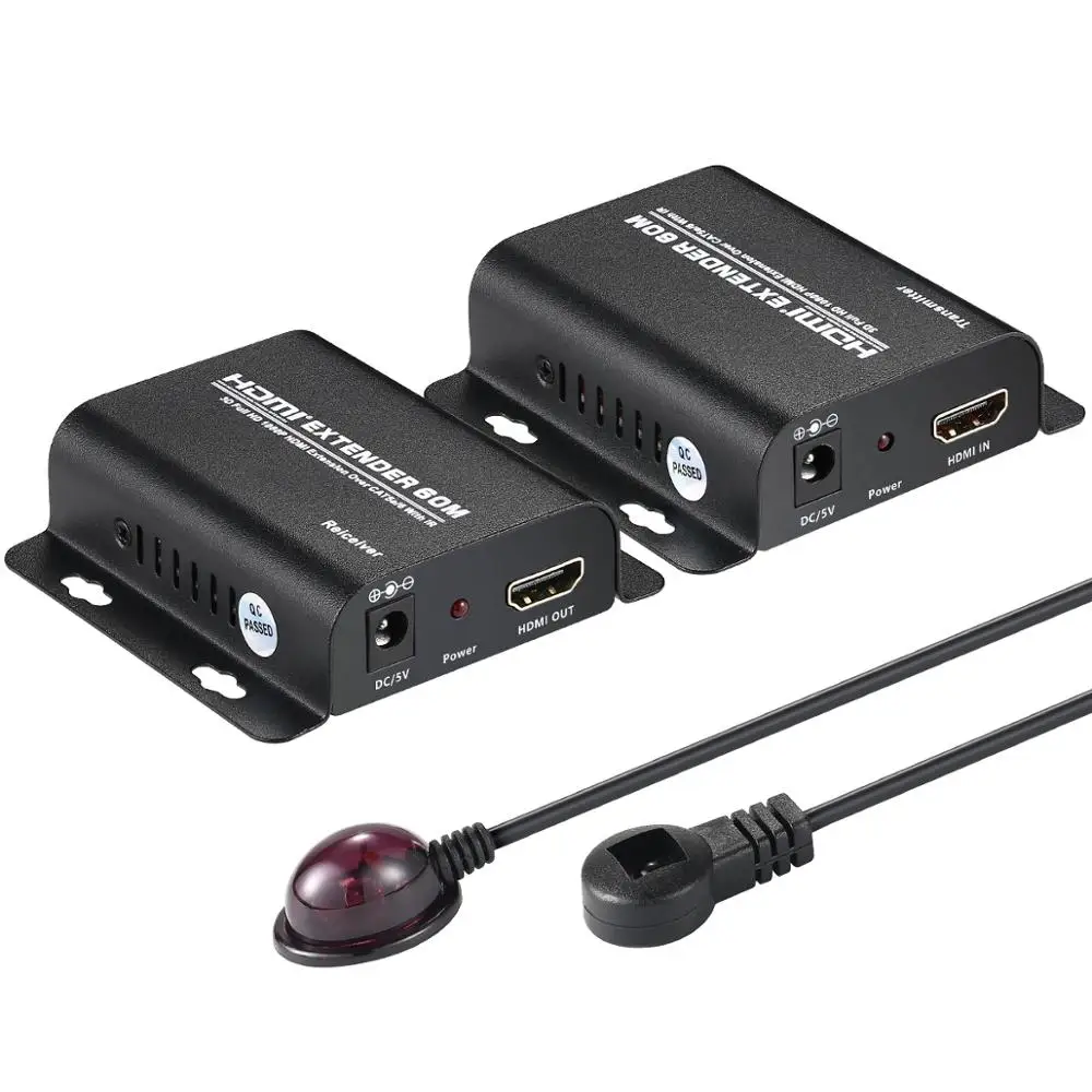 Удлинитель HDMI 1080P 60 м репитер Over Cat 6 7 кабели Ethernet с ИК функцией передатчик Rj45