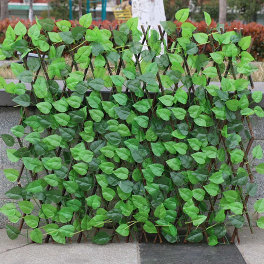 Регулируемый выдвижной забор искусственные листья садовые решетки украшение