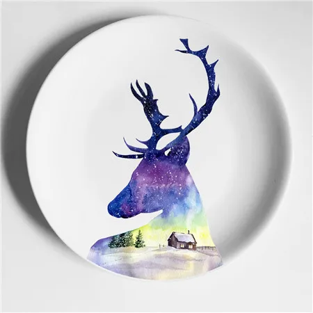 14 David'sdeer тарелка Milu Elk Декор блюдо для дома спальни настенный декоративный фон настенные подвесные тарелки декоративная тарелка - Цвет: 14