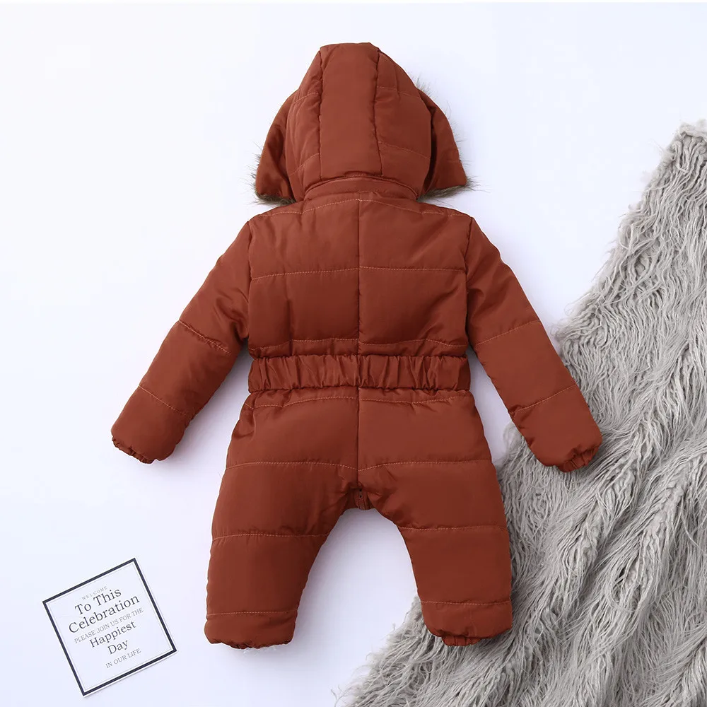 LOOZYKIT Детский пуховик; комбинезон; зимняя куртка для новорожденных; зимний модный плотный комбинезон с капюшоном; детский зимний теплый костюм