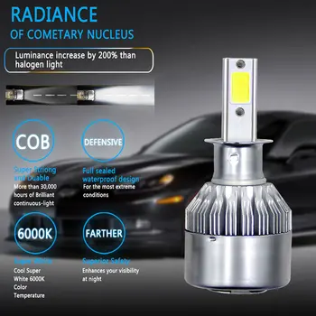 

Vehemo H3 COB Car Led Headlight LED Headlight Bulbs Super Bright Fog Light Auto LED Fog Light Front Lamp Car Accessories