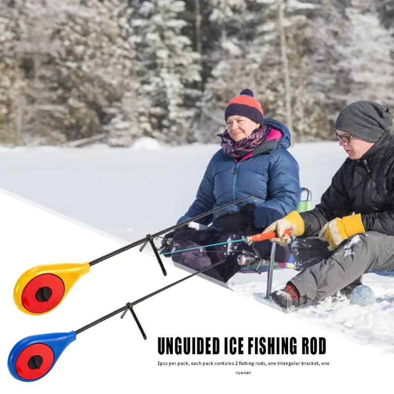 Winter Ice Fishing Rods Portable Outdoor Fishing Pole Tool without Guide Top Ring Supplies Accessories