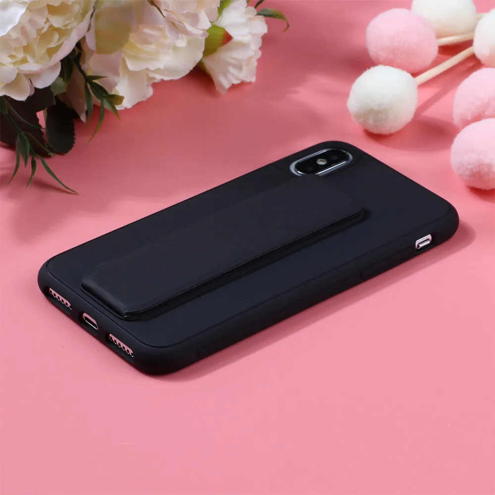 KISSCASE однотонный чехол для телефона iPhone 6 7 8 X XS XR 7Plus 8Plus Fundas Capa кронштейн, чехол для телефона для iPhone XS MAX Capinhas