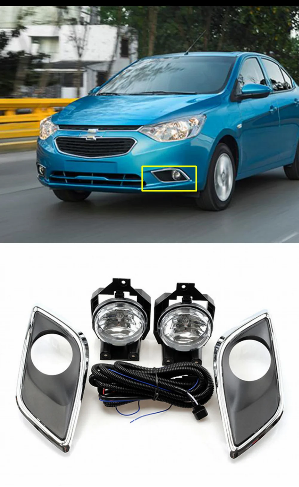 

JanDeNing Front Bumper Fog Lamp Spot Light + Bulb Cover For C hevrolet Aveo 2018-2020