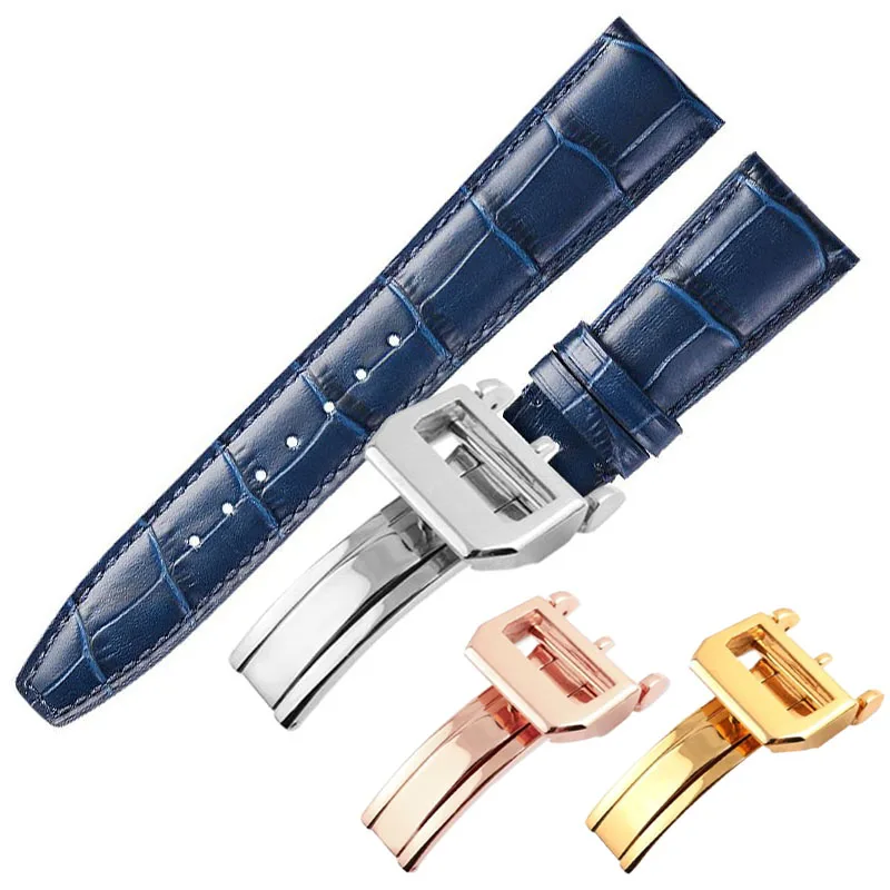 20Mm 22Mm Cinturino Pieghevole Chiusura Per Iwc Portofino Mark Sostituzione Cinturino In Pelle Di Vacchetta Cinturino Orologio Cinturino Da Uomo