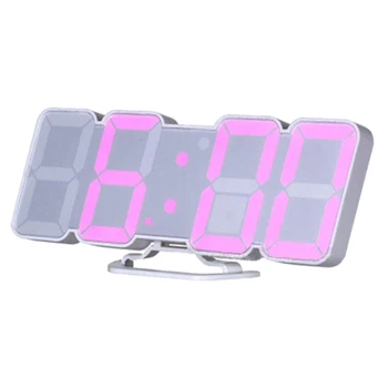 

3D Wireless Remote Digital Wall Alarm Clock, with 115 Color Variations of LED Digital, Voice Control Mode, Remote Controller, 3