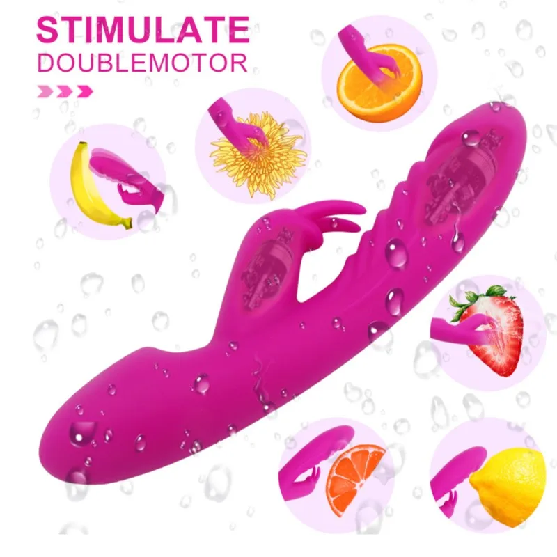 10 Speeds Powerful USB Charging Dual G Spot Rabbit Dildo Vibrator Orgasm Masturbation Sex Toy for Women Adult Game Product | Красота и