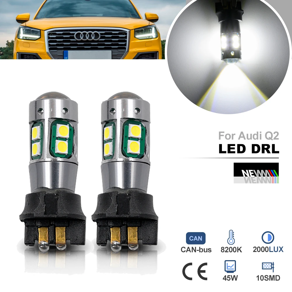 Per Audi Q2 2016-Up Canbus Error Free Pw16W Pw24W Pwy24W Led Daytime Running Light Drls Lampadina Faro Lampade Di Parcheggio Dlrs
