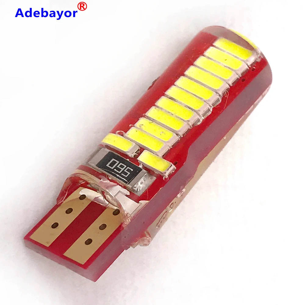 100 шт. T10 194 W5w светодиодный Canbus 4014 24 SMD кремнезем супер яркий светильник Клин для
