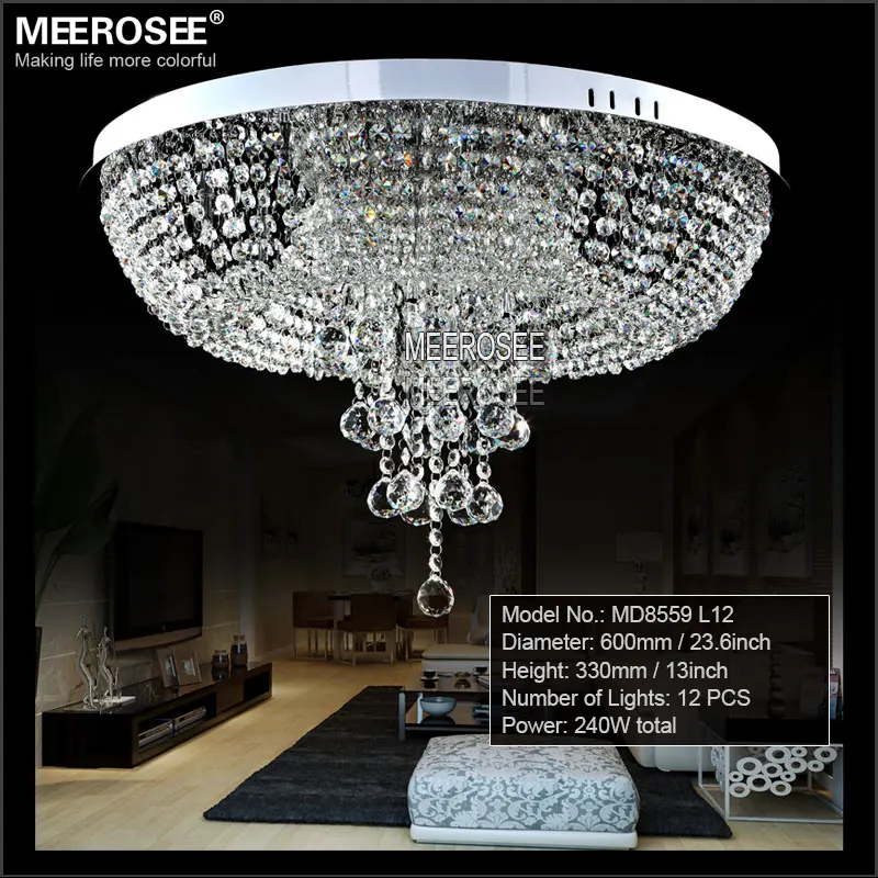 Современный круглый хрустальный потолочный светильник s Lustre de cristal лампа