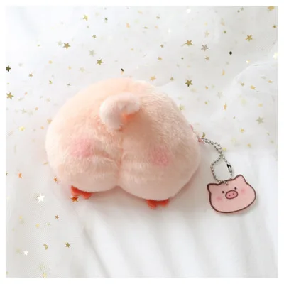 pig ass Розовый плюшевый Кошелек для монет со Свинкой из мультфильма, кредитный держатель для карт, сумка для ключей, органайзер для наушников, карманный мини-кошелек, клатч для женщин - Цвет: pig ass