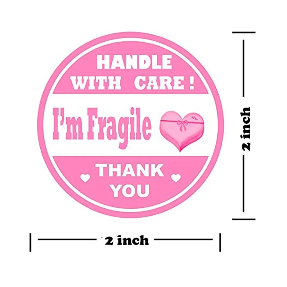 Pink Shipping Stickers I M Fragile Box Labels 2 Inch Round Thank You For Personal Gift Small Business Mailing Packages 500 Pcs Quotes Words Aliexpress