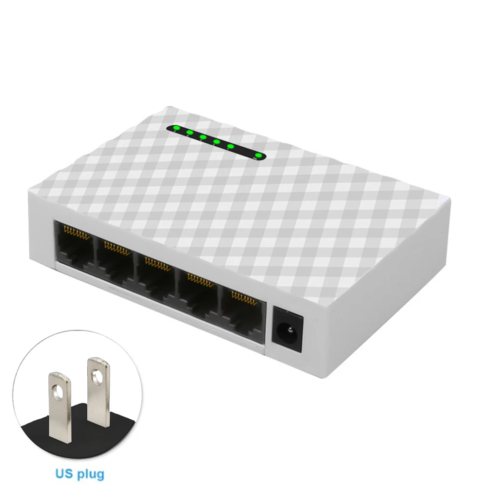 Сетевой коммутатор концентратор адаптер общежития аксессуары Fast Ethernet мини 5 портов офисная база гигабитный домашний мониторинг LAN Настольный