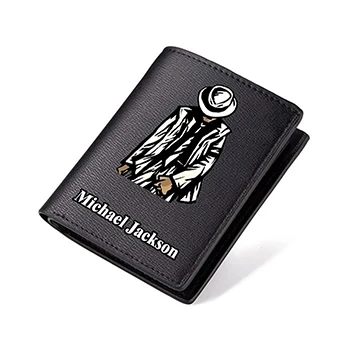 A Майкл Джексон кошельки MJ Черный PU короткий длинный кошелек черный Carteira вы не вместе певец шаблон кошелек - Цвет: A