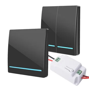 

Light Switch 1/2 Gang 433Mhz Push Wireless Switch Light RF Remote Control 110V 220V Receiver Wall Panel Button Ceiling Lamp