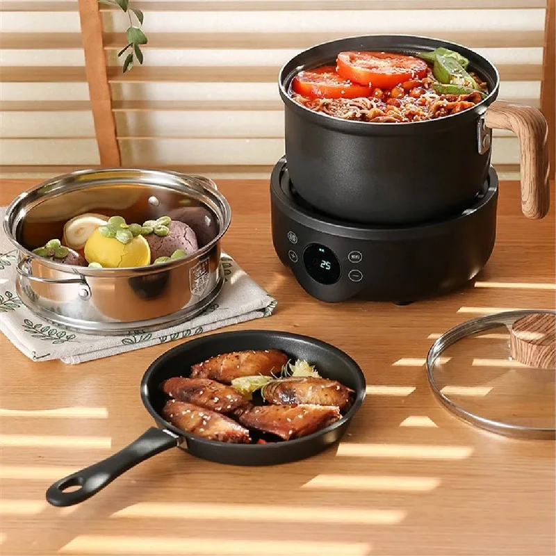 Electric Cooker Electric Rice Cooker Electric Frying Pan Electric Hot Pot 110V 220V Multi-Function Household Intelligent Split Small Electric Pot 1.8L