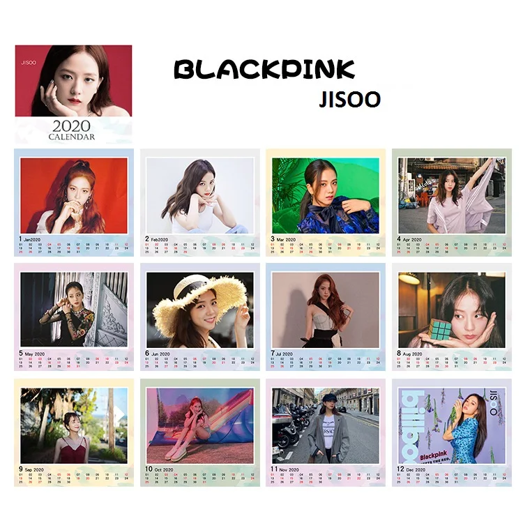 

[MYKPOP]~2020 NEW~ BLACKPINK - JISSO CALENDAR Creative Desk Paper Photos Calendar, KPOP Fans Collection SA19111004