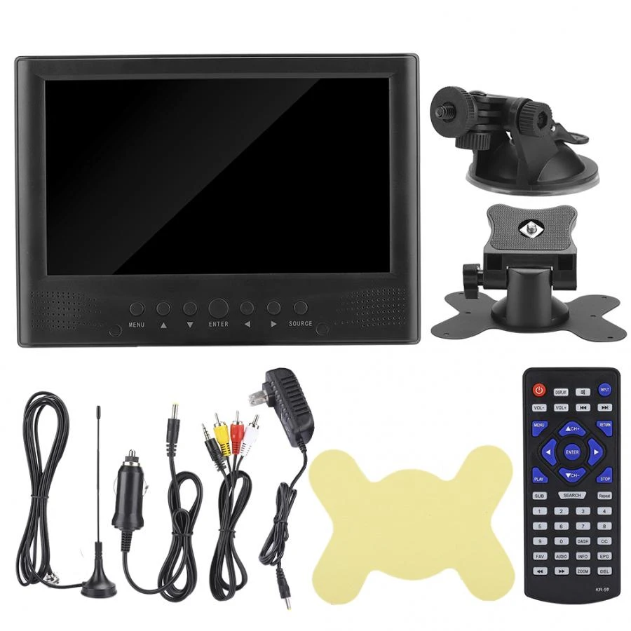 LEADSTAR TV Digital analógica para coche, dispositivo de tv portátil ATSC de 9 pulgadas con soporte (EE. 110 220V), lcd|TV -