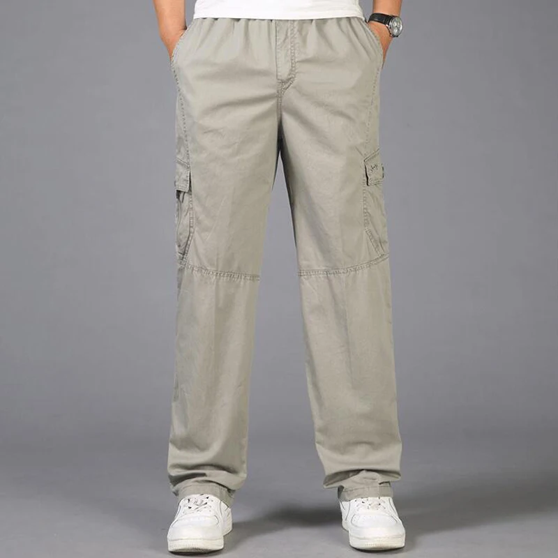 Популярные летние мужские брюки карго vogueluse тонкие спортивные брюки Pantalon Hombre мужские военные прямые брюки плюс размер L-6XL