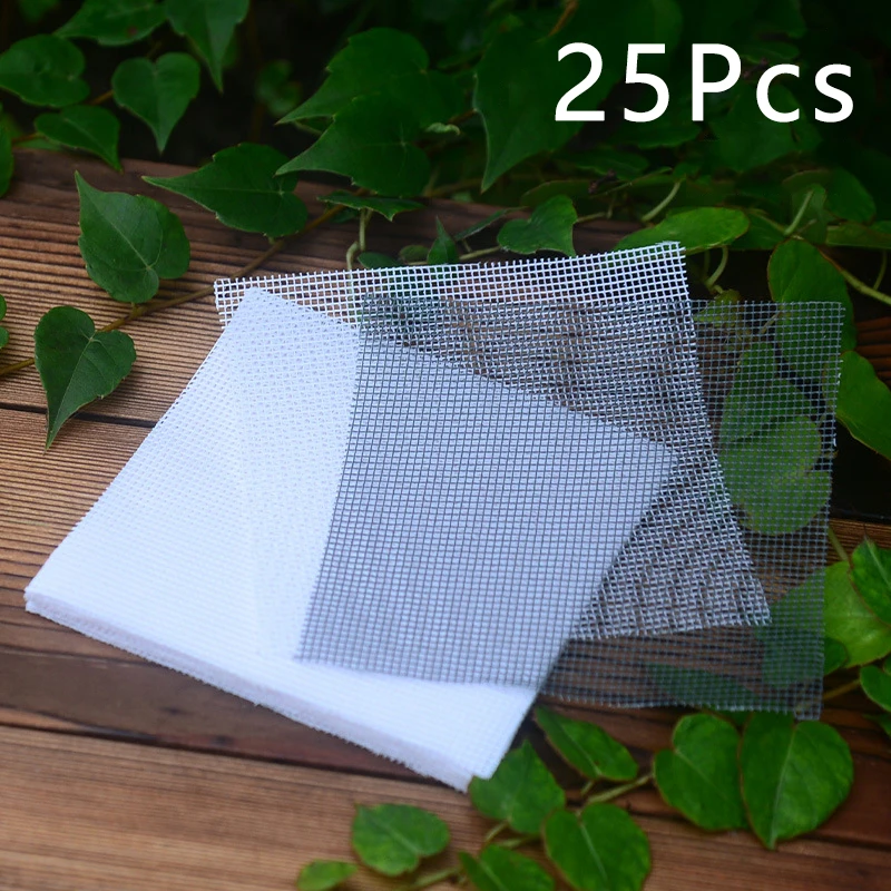 25PCS /Set Flower Pot Hole Mesh Pad Bonsai Pot Bottom Grid Mat Bottom Mat Prevent Soil Loss Breathable Gasket Accessories 