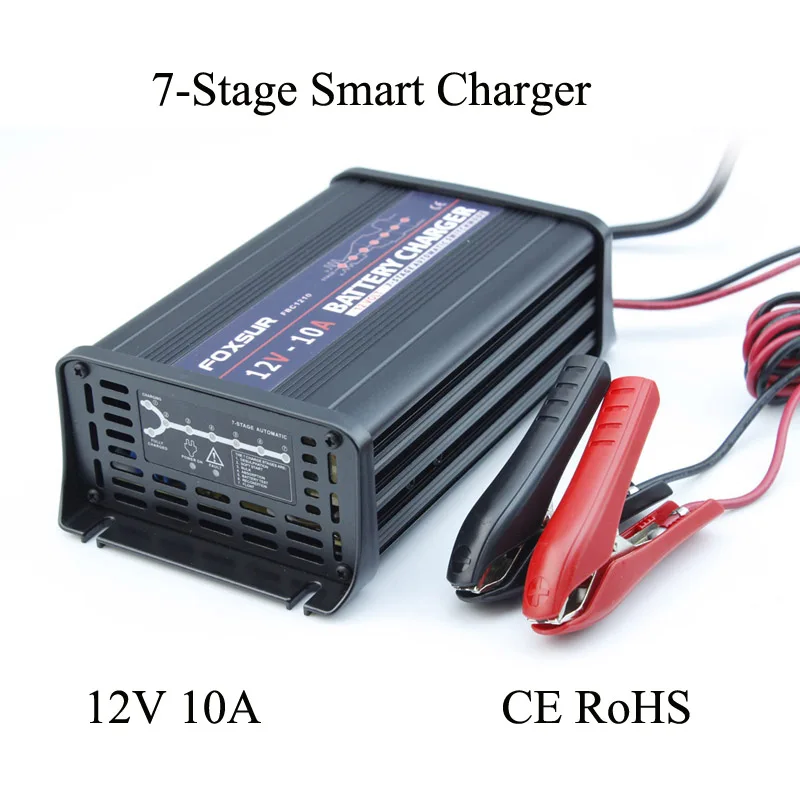 FOXSUR 12V 10A Automatic Smart Battery Charger