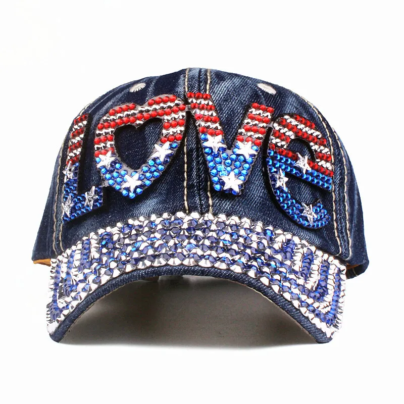 Xthree бейсбольная кепка со стразами для женский рюкзак шляпа для мужчин Американский флаг любовь письмо бейсболка Bone Trucker Gorras