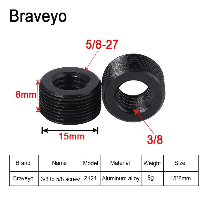 Microphone Bracket Screw 3/8 to 5/8-27 Fine Teeth Conversion Screw Nut Thread Adapter Mount for Camera Monitor Mic Stand microphone desk arm stand
