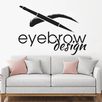 Günstig Augenbraue Design Wand Aufkleber Schönheit Salon Logotype Stirn Kunst Aufkleber Abnehmbare Wand Dekoration Mädchen Wimpern Machen Up Wand Dekor