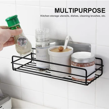 

2019 Newest Bathroom Rack Kitchen Wrought Iron Sink Drain Basket Shampoo Storage Rack Home Storage Rack