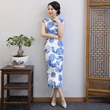 Зеленое женское традиционное китайское платье Чонсам с воротником-стойкой, длинное Сексуальное Тонкое Платье с высоким разрезом, большие размеры 3XL 4XL