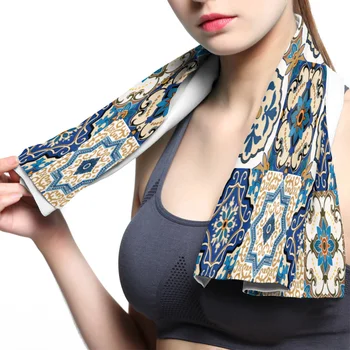 

Indian Ethnic Retro Pattern Face Towel Cooling ice Utility Instant Cozy Ice Cold for Running