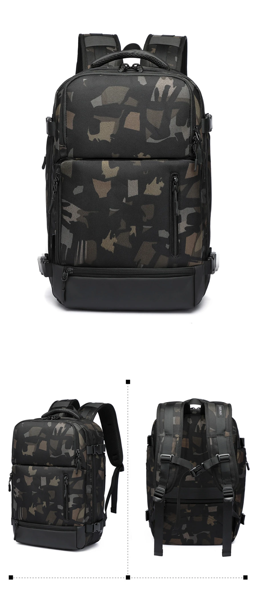 Neouo Camouflage Business Anti-Diebstahl-Reise-Laptop-Rucksack Show