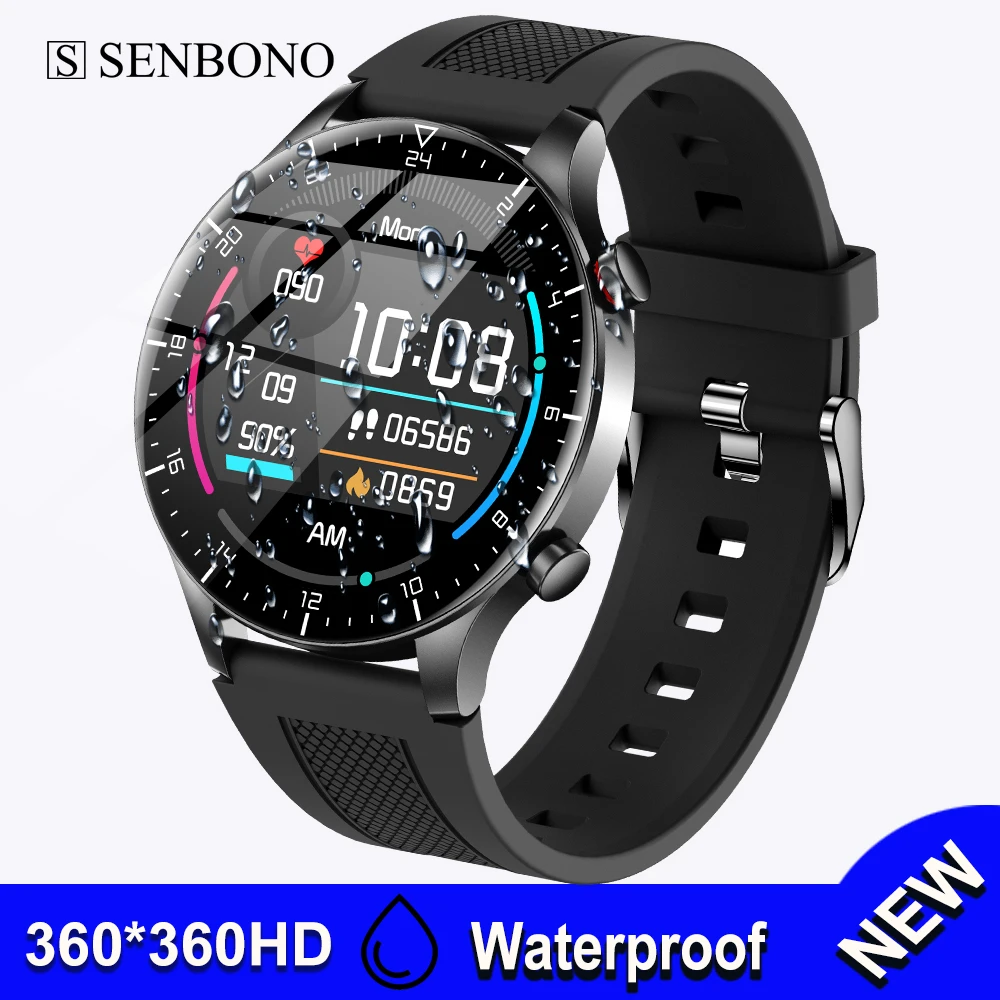 Senbono Ip68 Waterproof Smart Watch Men Women 360*360 Hd Screen Clock  Spo2/bp/hr Fitness Tracker Sports Men's Women's Smartwatch - Smart Watches  - AliExpress