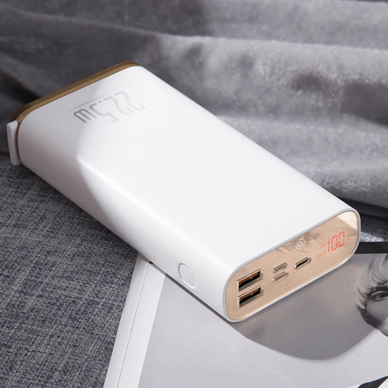 Baseus Quick Charge 3,0 20000 мАч Внешний аккумулятор USB C PD 5A SCP внешний аккумулятор для huawei Xiaomi iPhone портативное Внешнее зарядное устройство - Цвет: White