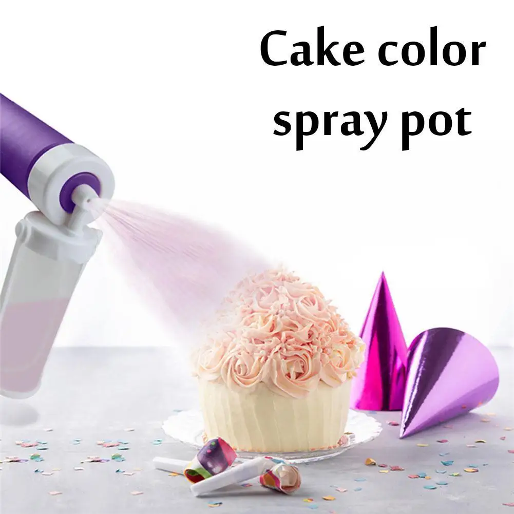 Cake Coloring Duster Manual Airbrush Pump Cupcakes Cake Glitter Decorating  Tool Spray Gun Pot Tube Kit Baking Accessories